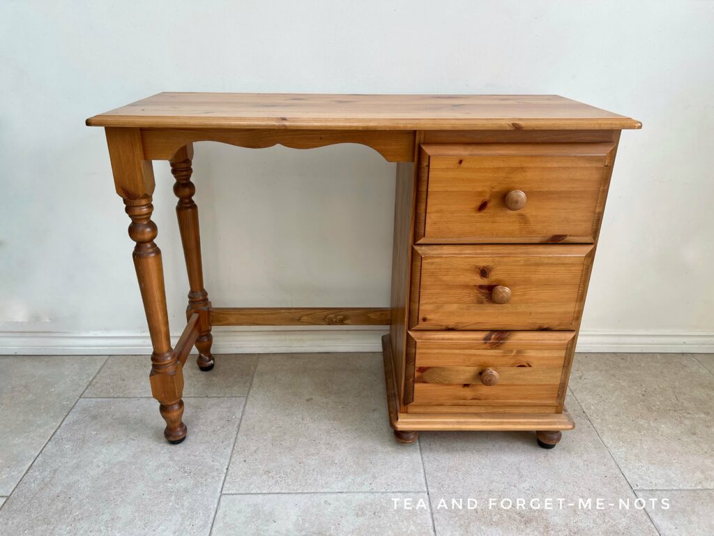 Old wooden desk before makeover