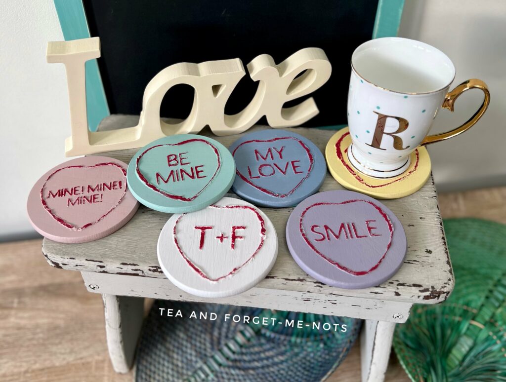 Easy DIY Wood Valentines Gift - Love Hearts Coaster – Tea and Forget-me-nots