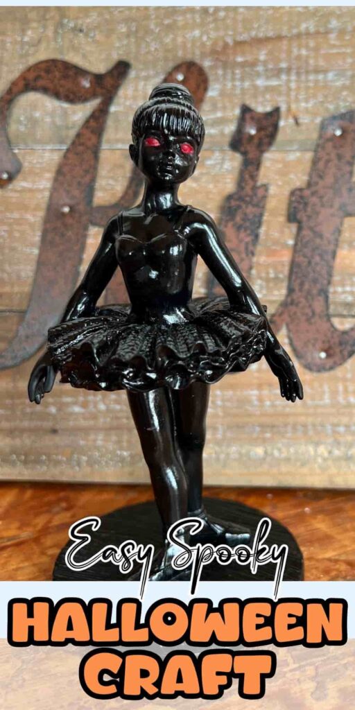 image shows black figurine pinterest pin.