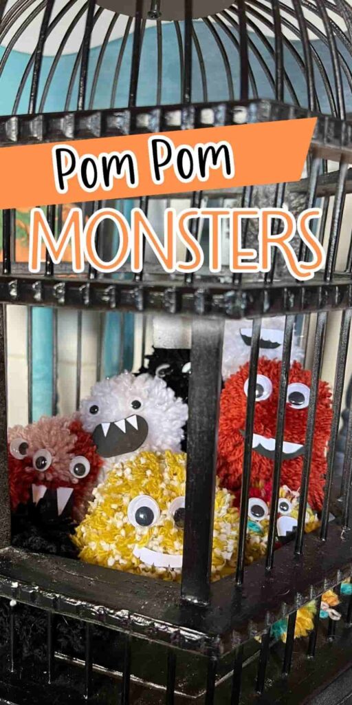 pom pom monsters in a cage.