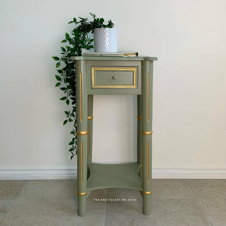How to make over a small side table with golden glamour