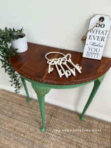  number 9 Half moon table makeover