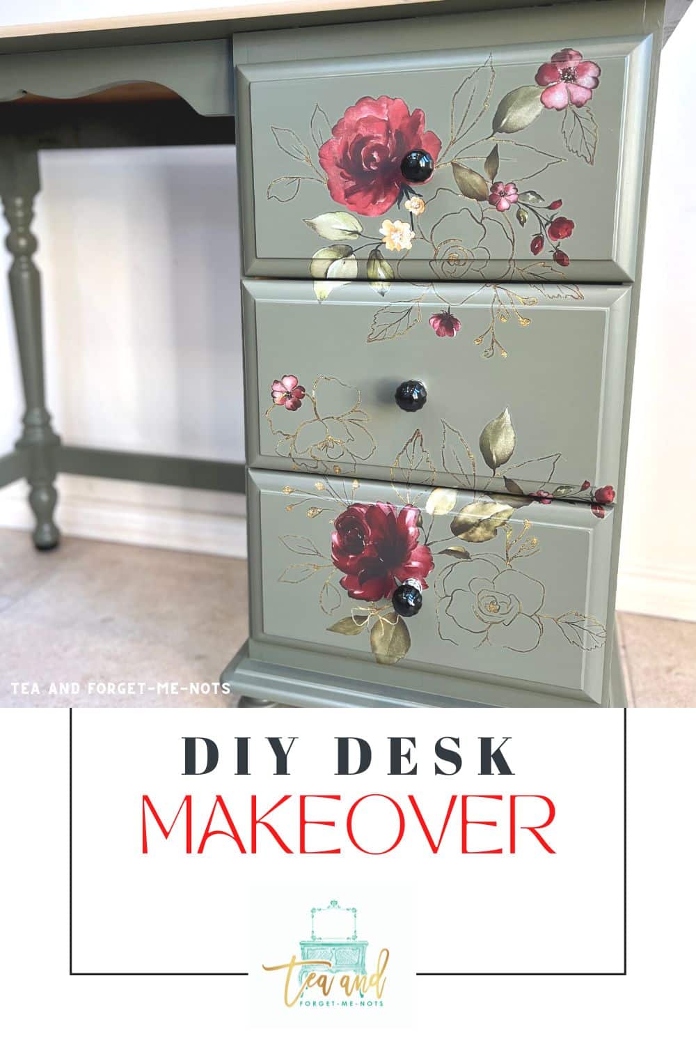 DIY Desk Makeover with Charity Shop Furniture Tea and