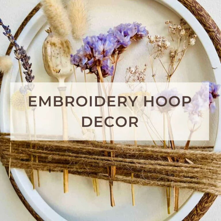 embroidery hoop dried flower decor.